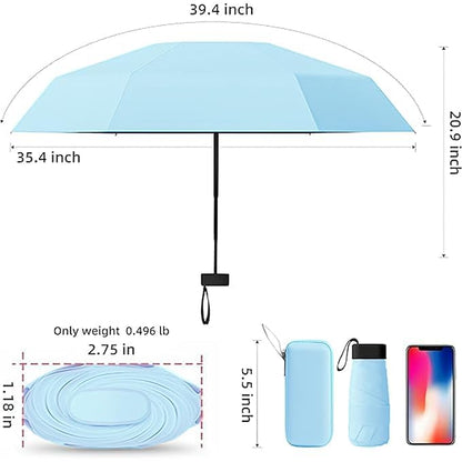 Mini Umbrella with square case ☂️ + 3 pcs Mug and Water Bottle